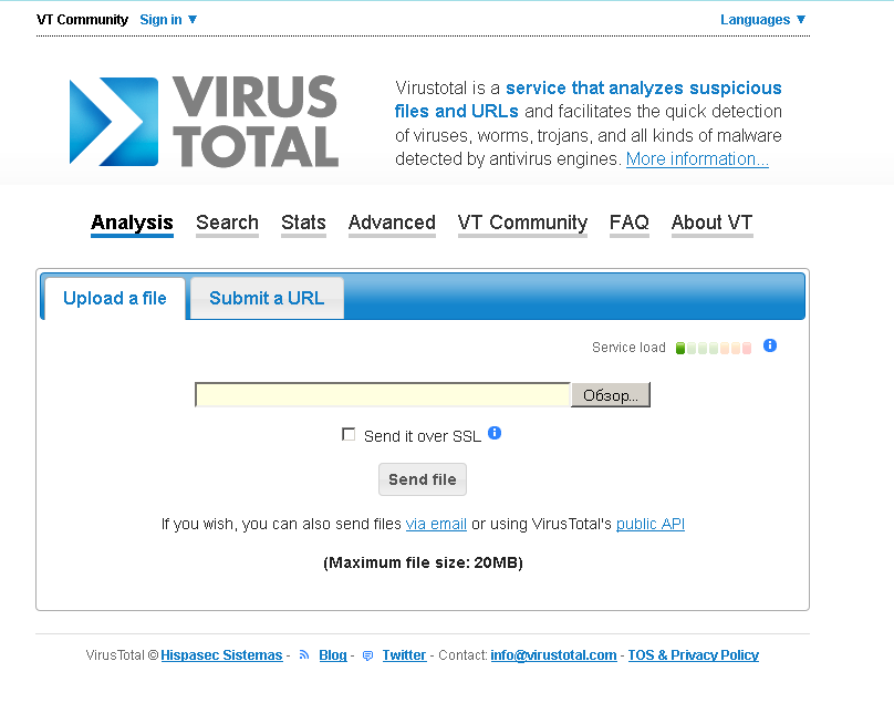 Сайт Virustotal.com